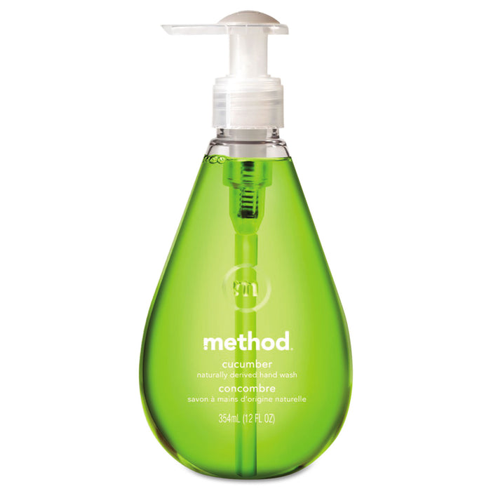 Gel Hand Wash, Cucumber, 12 oz Pump Bottle
