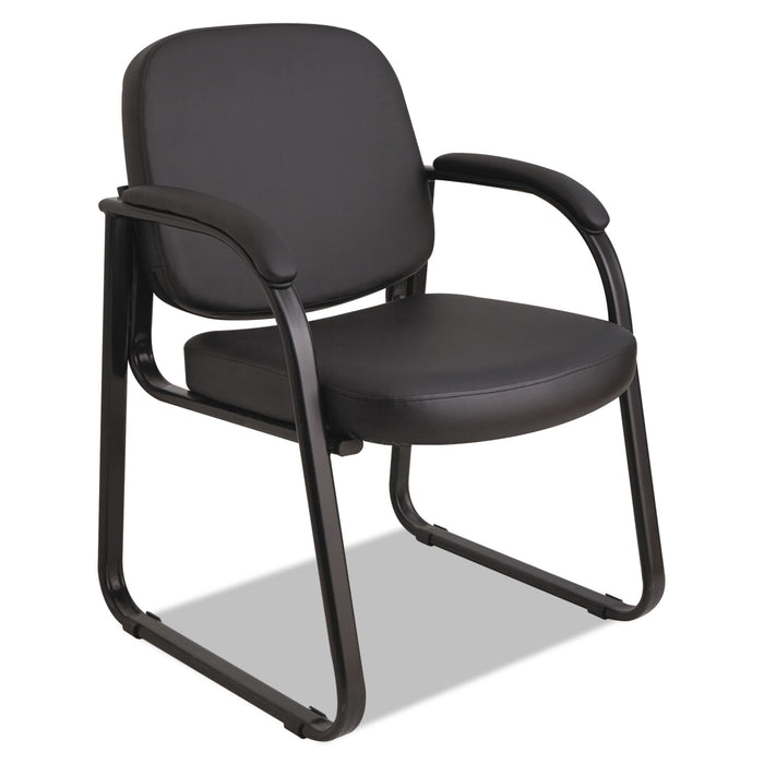 Alera Genaro Series Half-Back Sled Base Guest Chair, 24.63" x 26.63" x 34", Black Seat/Black Back, Black Base