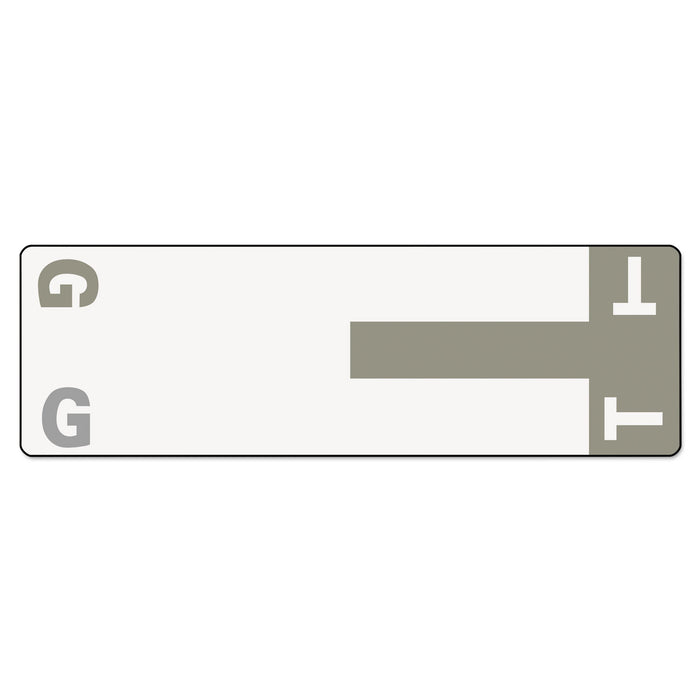 AlphaZ Color-Coded First Letter Combo Alpha Labels, G/T, 1.16 x 3.63, Gray/White, 5/Sheet, 20 Sheets/Pack