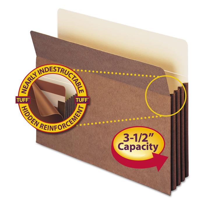 Redrope TUFF Pocket Drop-Front File Pockets w/ Fully Lined Gussets, 3.5" Expansion, Letter Size, Redrope, 10/Box