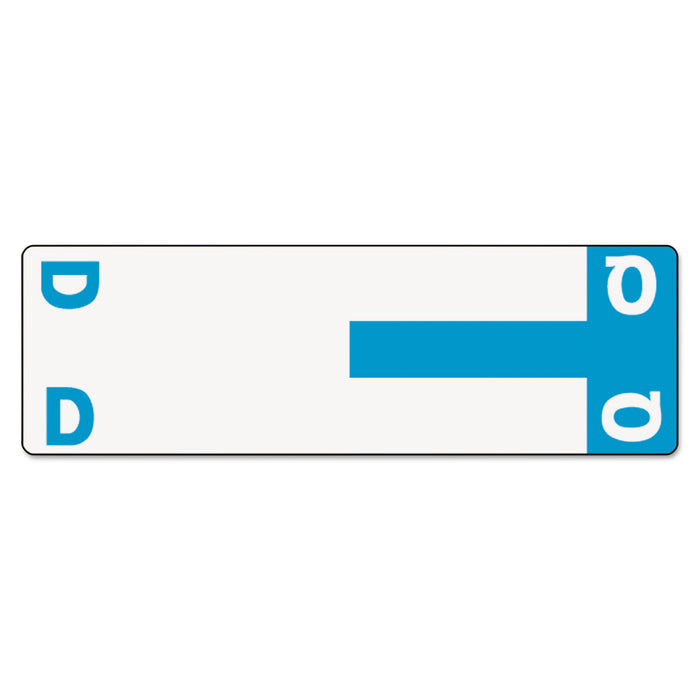 AlphaZ Color-Coded First Letter Combo Alpha Labels, D/Q, 1.16 x 3.63, Light Blue/White, 5/Sheet, 20 Sheets/Pack