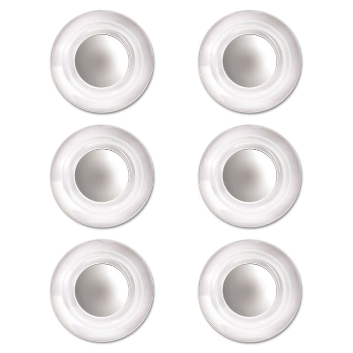 Glass Magnets, Large, 0.45" dia, Clear, 6/Pack