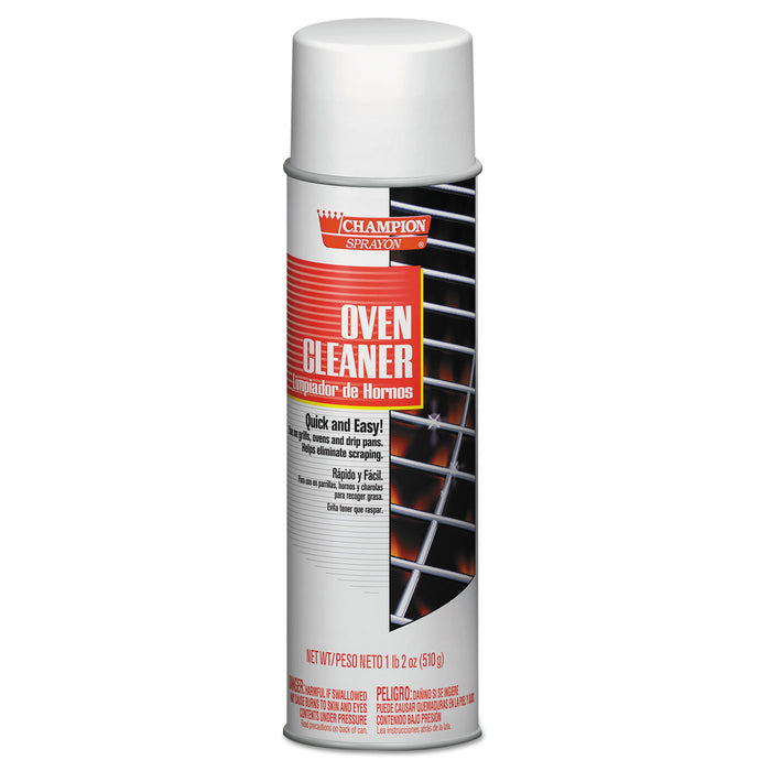 Champion Sprayon Oven Cleaner, 18oz, Aerosol, 12/Carton