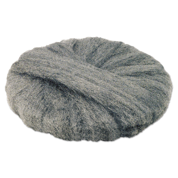 Radial Steel Wool Pads, Grade 2 (Coarse): Stripping/Scrubbing, 19", Gray, 12/CT