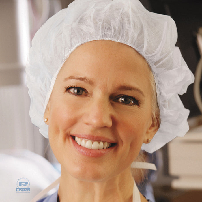 Latex-Free O.R. Cap, Polypropylene, White, Large, 100 Caps/Pack, 10 Packs/Carton