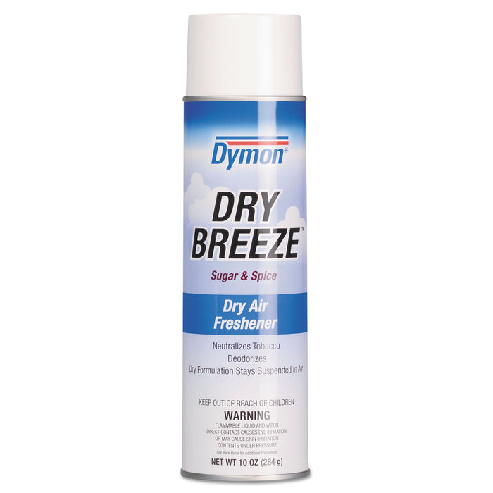 Dry Breeze Aerosol Air Freshener, Sugar & Spice, 10 oz, 12/Carton