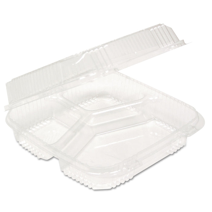 ClearView SmartLock Food Containers, 3-Comp., 8 13/64x8 11/32x2 29/32, 200/CT