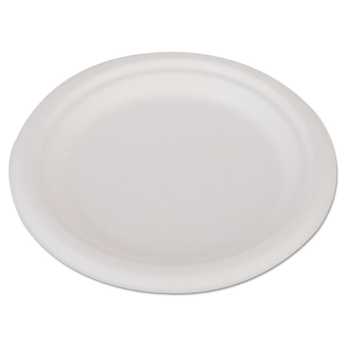ChampWare Heavyweight Bagasse Dinnerware, Plate, 6", White, 1000/Carton