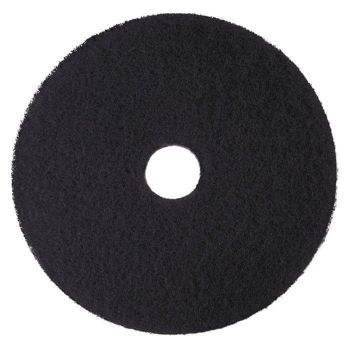 Low-Speed High Productivity Floor Pads 7300, 16" Diameter, Black, 5/Carton