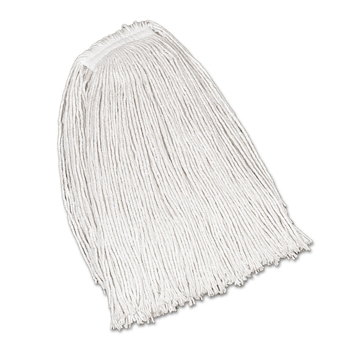 Economy Cotton Mop Heads, Cut-End, Ctn, WH, 32 oz, 1-in. White Headband, 12/CT