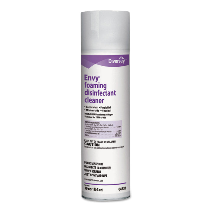Envy Foaming Disinfectant Cleaner, Lavender Scent, 19 oz Aerosol Can, 12/Carton