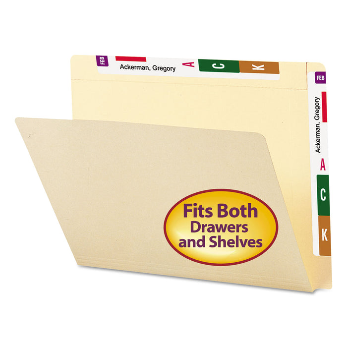Heavyweight Manila End Tab Conversion File Folders, Straight Tab, Letter Size, 100/Box