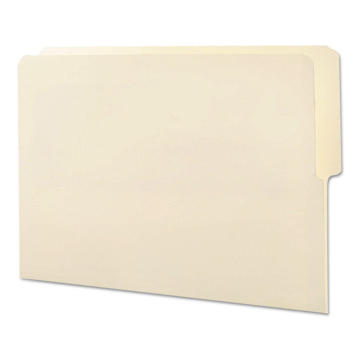Heavyweight Manila End Tab Folders, 9" Front, 1/2-Cut Tabs, Top Position, Letter Size, 100/Box