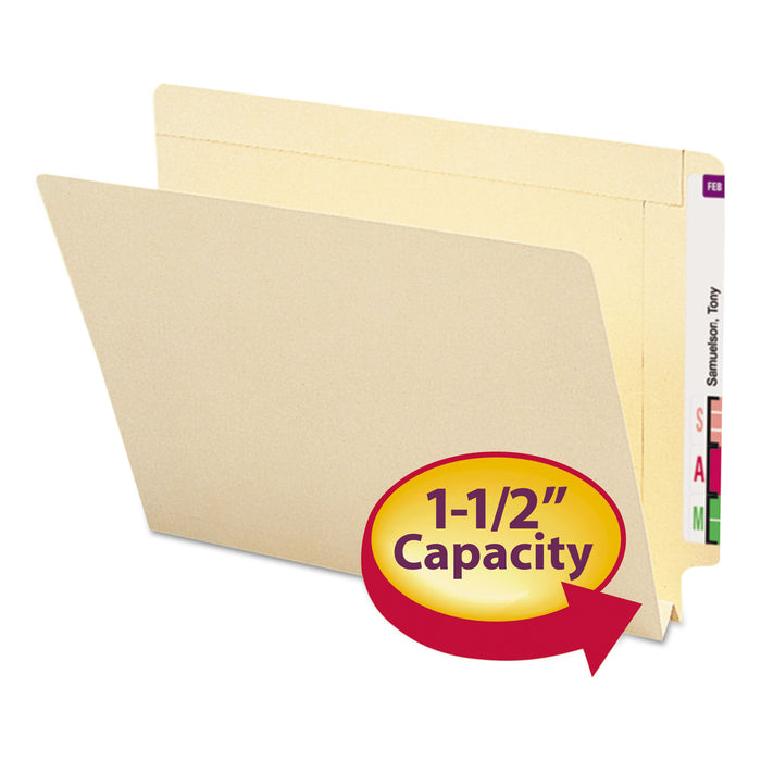 Heavyweight Manila End Tab Expansion Folders, Straight Tab, Letter Size, 50/Box