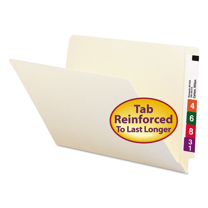 Heavyweight Manila End Tab Folders, 9.5" Front, Straight Tab, Legal Size, 100/Box