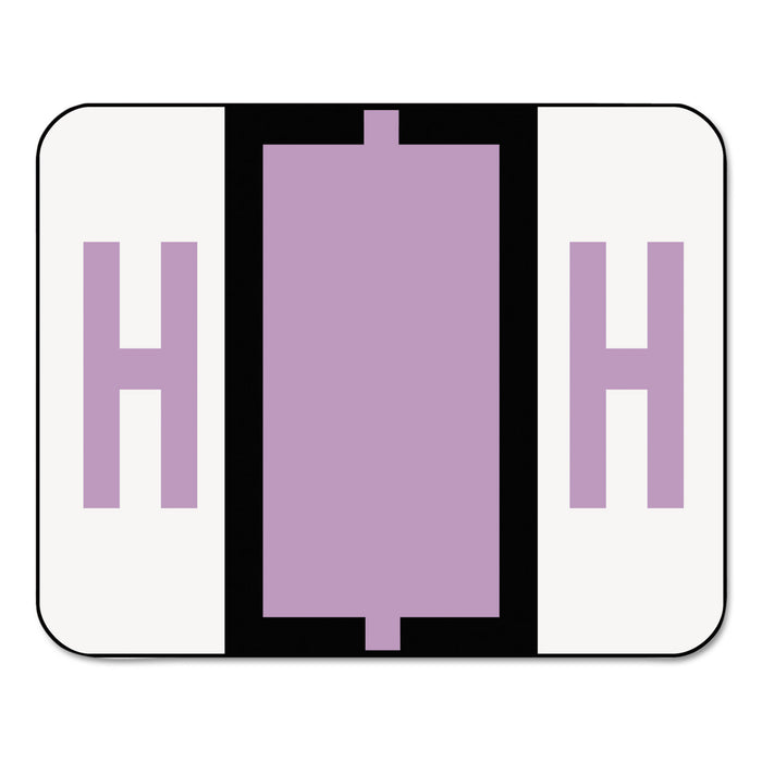 A-Z Color-Coded End Tab Filing Labels, H, 1 x 1.25, White, 500/Roll