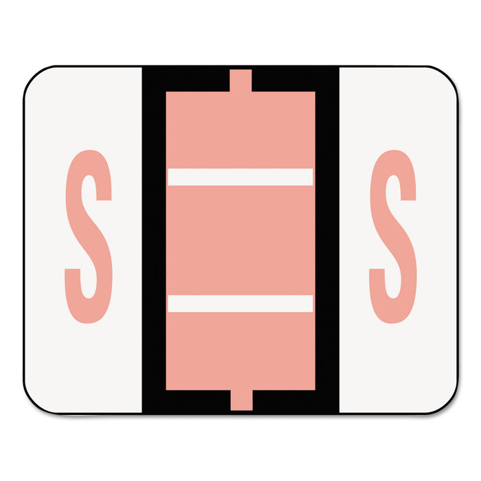 A-Z Color-Coded End Tab Filing Labels, S, 1 x 1.25, White, 500/Roll