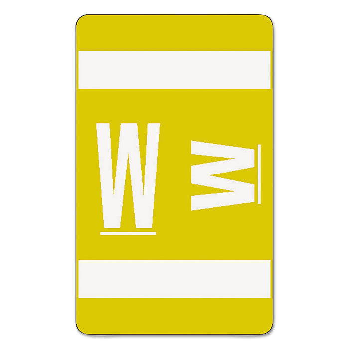 AlphaZ Color-Coded Second Letter Alphabetical Labels, W, 1 x 1.63, Yellow, 10/Sheet, 10 Sheets/Pack