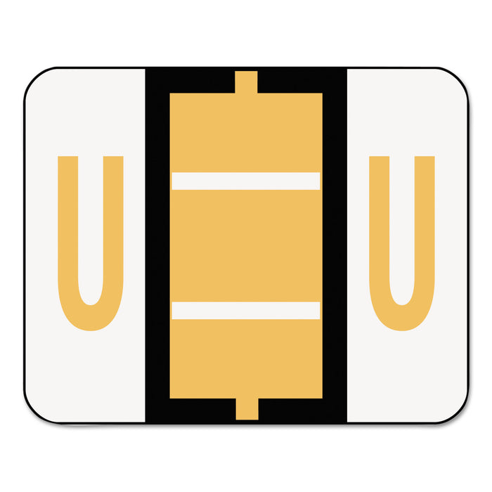A-Z Color-Coded End Tab Filing Labels, U, 1 x 1.25, White, 500/Roll