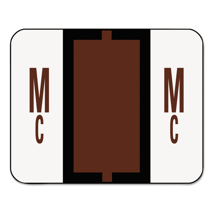 A-Z Color-Coded End Tab Filing Labels, Mc, 1 x 1.25, White, 500/Roll