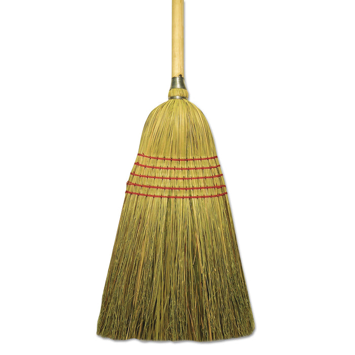 Corn/Fiber Lobby Brooms, 53.5", Natural, 6/Carton