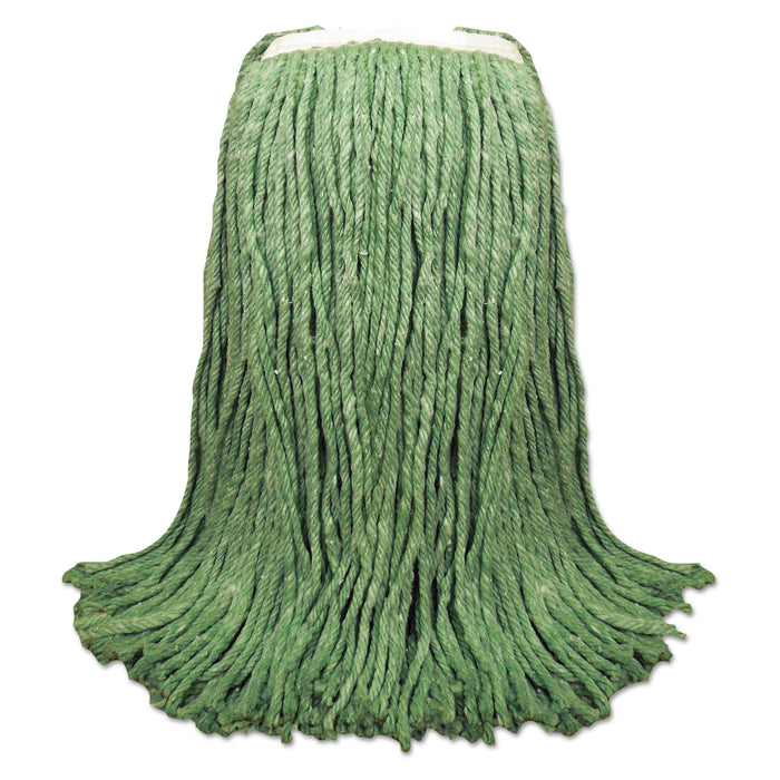 Cut-End Yarn Mop Head, Green, 1 1/4" Headband, 12/Carton