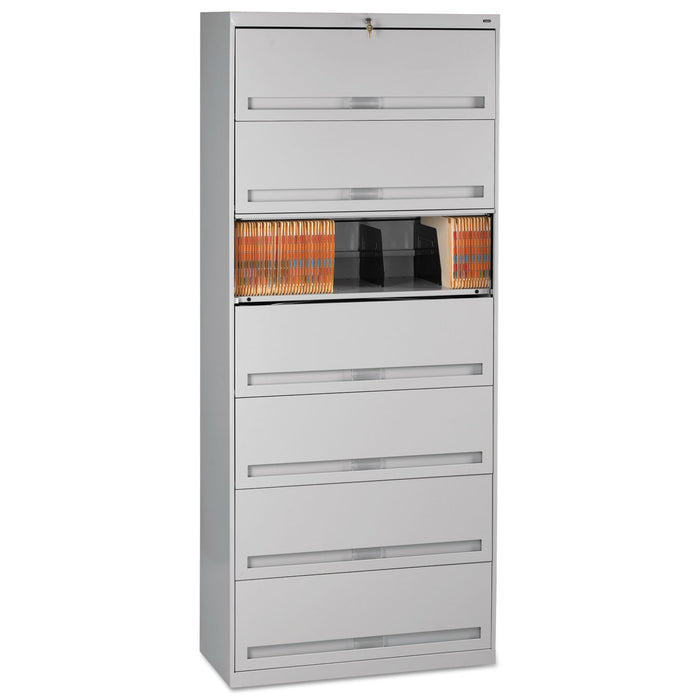 Closed Fixed Seven-Shelf Lateral File, 36w x 16.5d x 87h, Light Gray