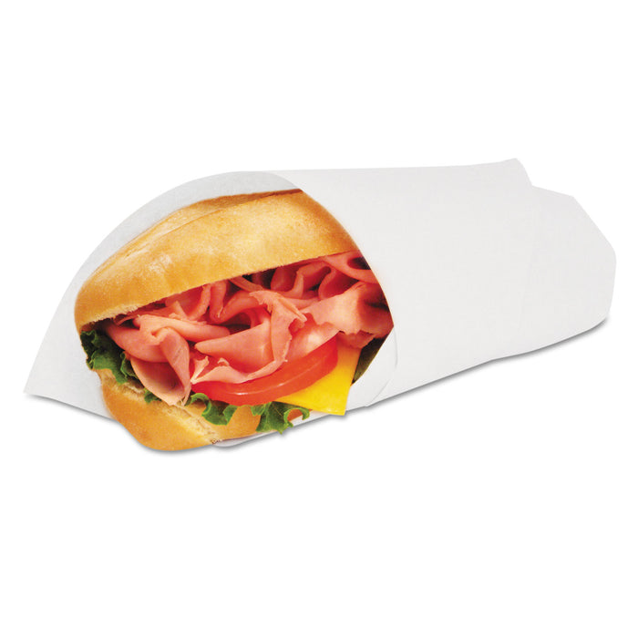 Grease-Resistant Paper Wraps and Liners, 14 x 14, White, 1000/Box, 4 Boxes/Carton
