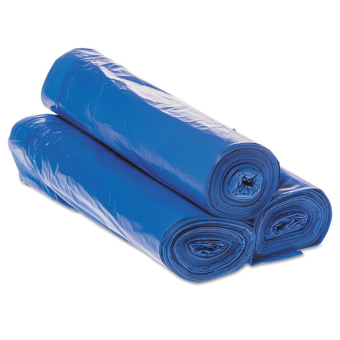 Draw-Tuff Institutional Draw-Tape Can Liners, 30 gal, 1 mil, 30.5" x 40", Blue, 200/Carton