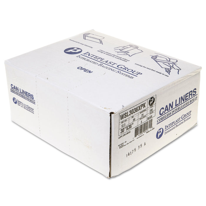 Low-Density Commercial Can Liners, 30 gal, 0.9 mil, 30" x 36", Black, 200/Carton