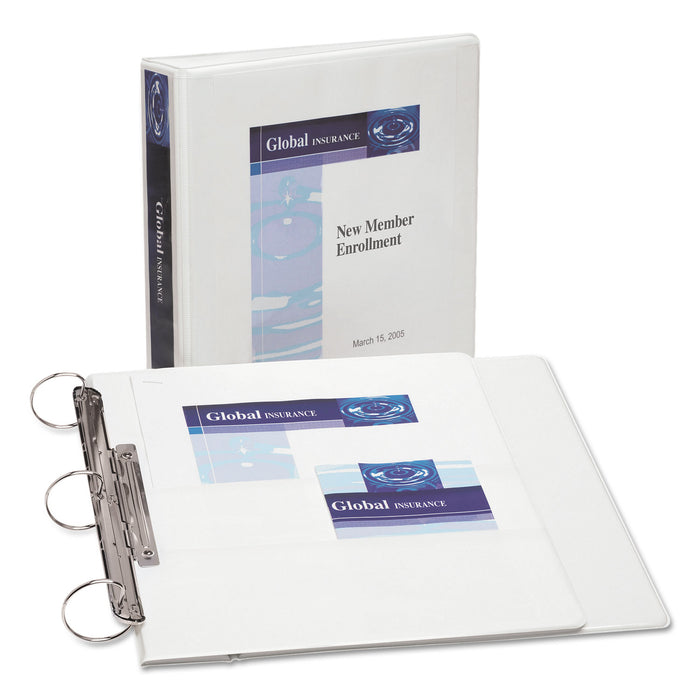 Flip Back 360° Durable View Binder with Round Rings, 3 Rings, 1.5" Capacity, 11 x 8.5, White