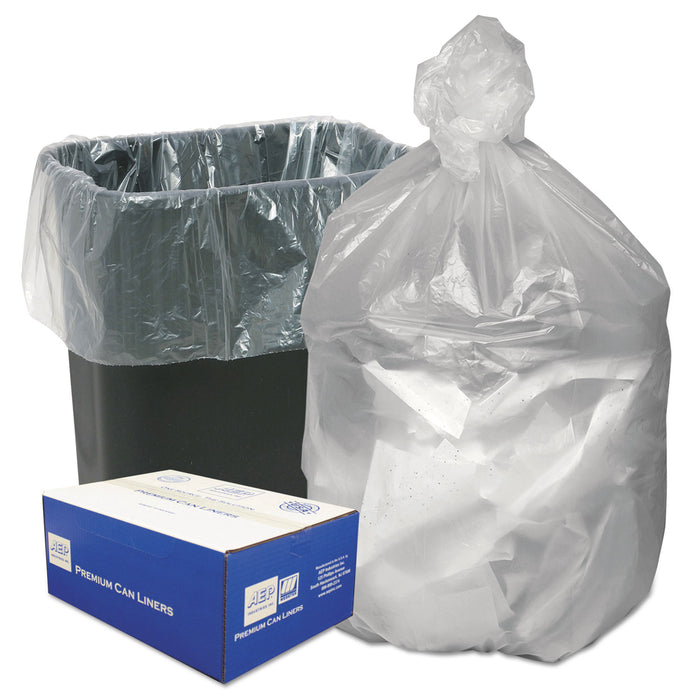Can Liners, 10 gal, 8 microns, 24" x 24", Natural, 1,000/Carton