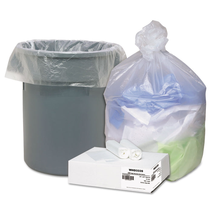 Can Liners, 33 gal, 11 microns, 33" x 40", Natural, 100/Carton
