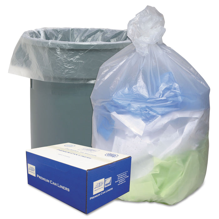 Can Liners, 30 gal, 10 microns, 30" x 37", Natural, 500/Carton