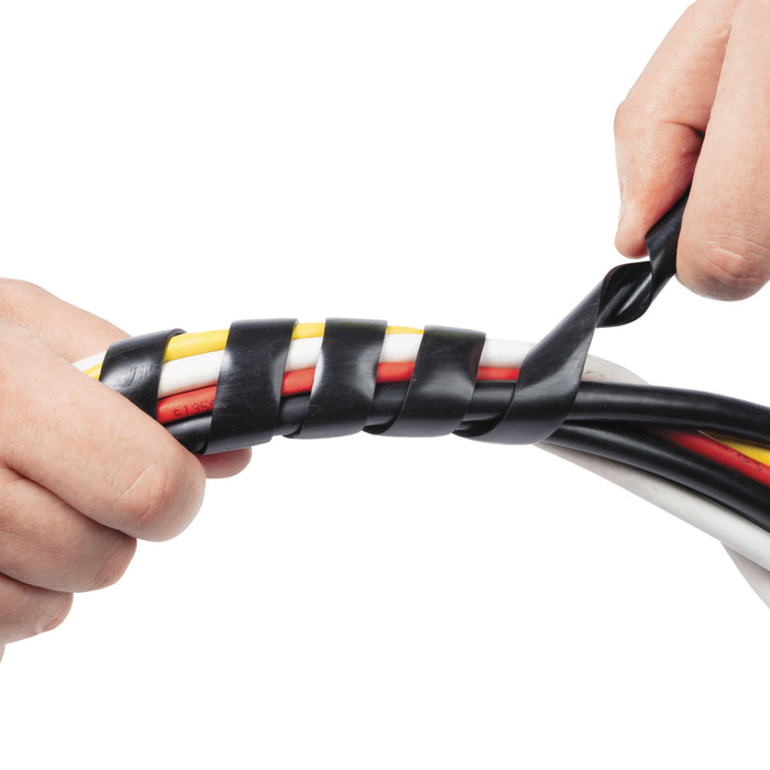 Cable Tidy Wrap, 0.25" - 2" Diameter x 98" Long, Black