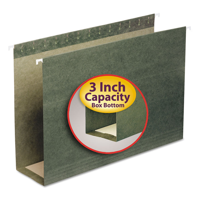 Box Bottom Hanging File Folders, Legal Size, Standard Green, 25/Box