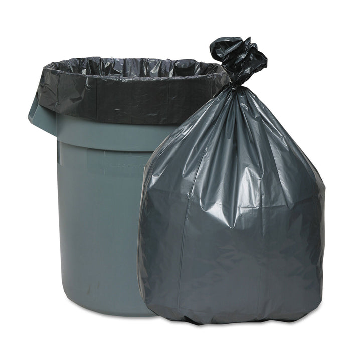 Can Liners, 60 gal, 1.55 mil, 39" x 56", Gray, 25/Carton