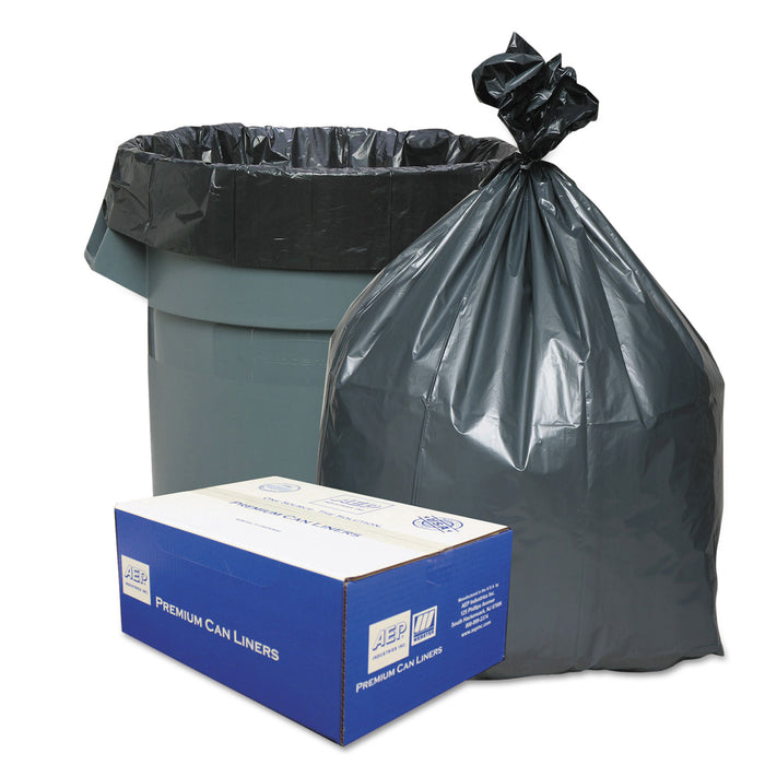 Can Liners, 33 gal, 1.35 mil, 33" x 40", Gray, 100/Carton