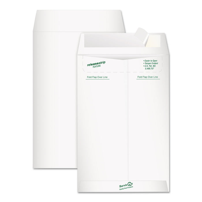 Catalog Mailers, DuPont Tyvek, #6 1/2, Cheese Blade Flap, Redi-Strip Closure, 6 x 9, White, 20/Pack