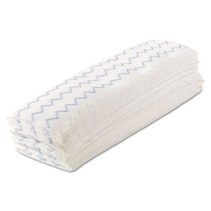 Disposable Microfiber Mop, 18", White/Blue, Wet/Dry Use, 150/Carton