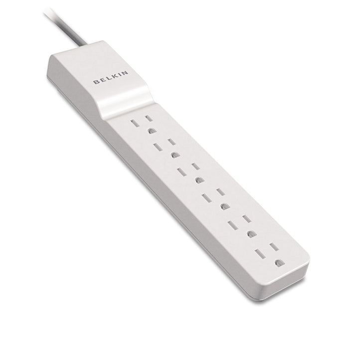 Home/Office Surge Protector, 6 Outlets, 4 ft Cord, 720 Joules, White