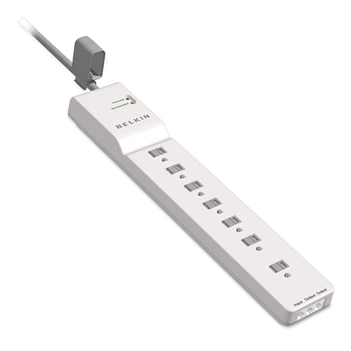 Home/Office Surge Protector, 7 Outlets, 6 ft Cord, 2320 Joules, White
