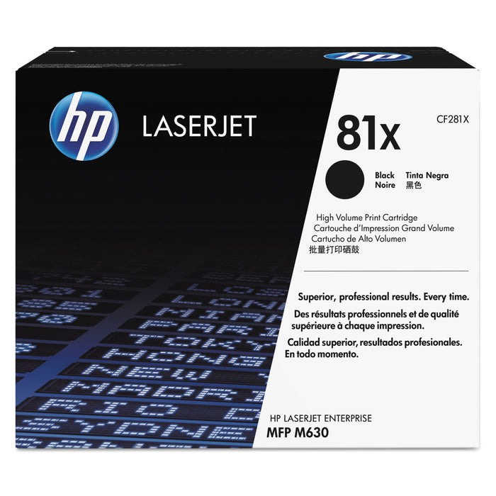 HP 81X, (CF281X) High Yield Black Original LaserJet Toner Cartridge