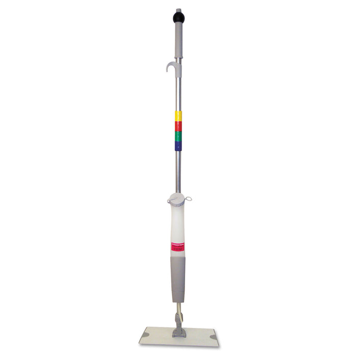 Bucketless Microfiber Mop System, 5 x 18 Head, 59" Handle, Blue/Gray