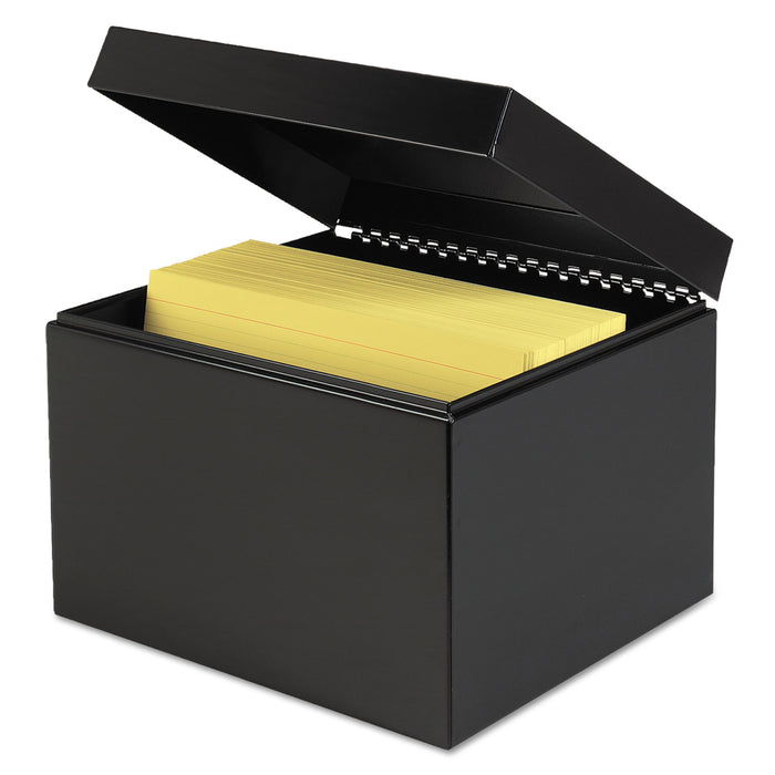 Index Card File w/Follow Block, Holds 900 6 x 9 Cards, Black