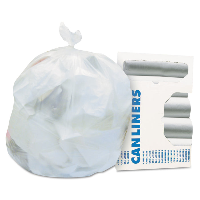 High-Density Waste Can Liners, 33 gal, 16 microns, 33" x 40", Natural, 250/Carton