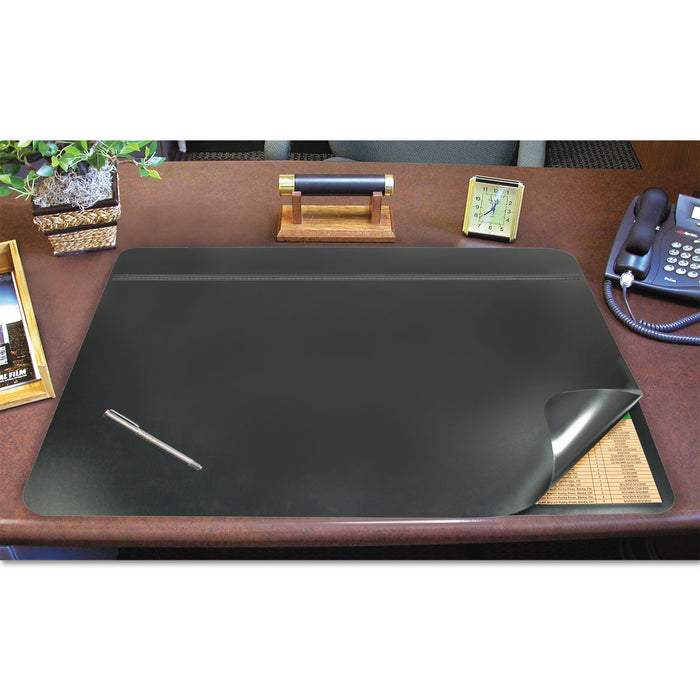 Hide-Away PVC Desk Pad, 24 x 19, Black