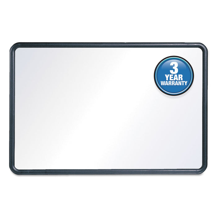 Contour Dry-Erase Board, Melamine, 48 x 36, White Surface, Black Frame
