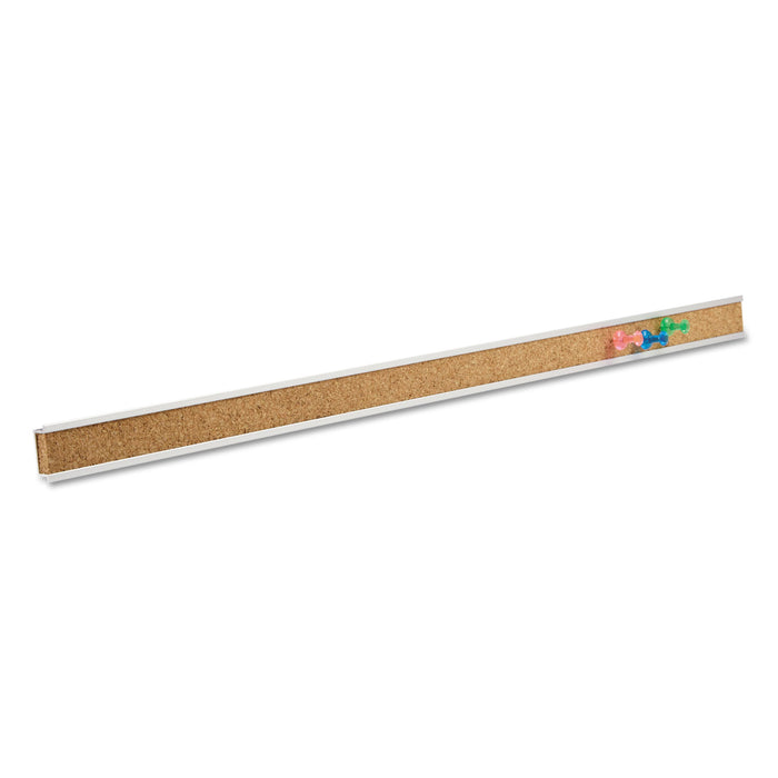 Bulletin Bar I Natural Cork Bulletin, 18 x 1, Brown, Silver Aluminum Frame