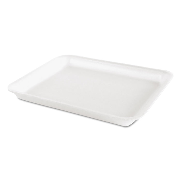 Heavy Supermarket Tray, White, 10 1/2 x 8 1/4 x 7/10, 100/Bag, 4 Bags/CT